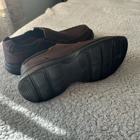 Clarks Collection Men's 9.5 Bradley Free Slip On Comfort Loafers Brown Leather - Picture 7 of 14